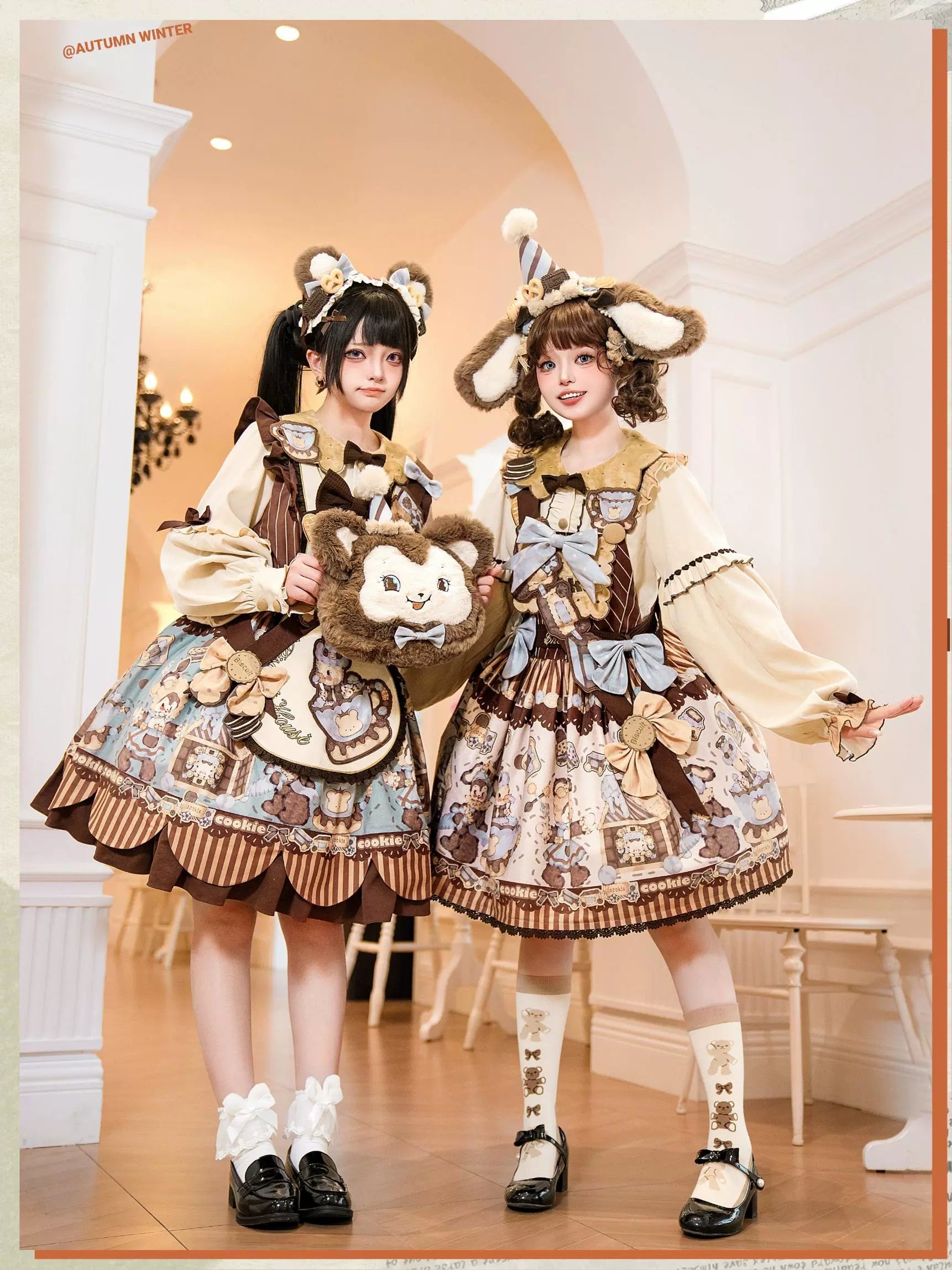 chic shift dressStar Fantasy~Bear Biscuit~Sweet Lolita Dress Winter Lolita OP and Salopette