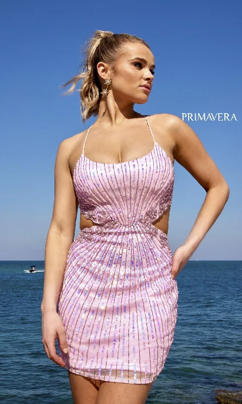 silk dressShort Homecoming Dress by Primavera 4025