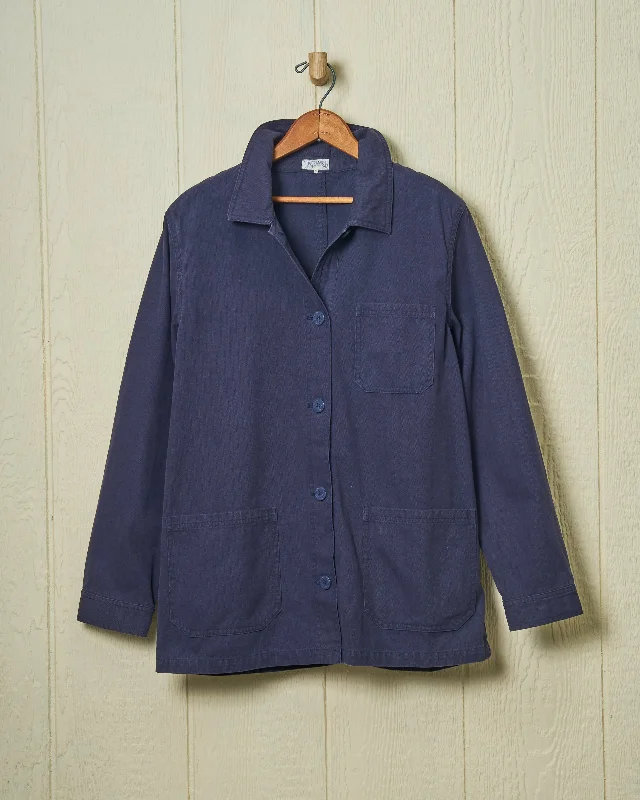 Friends and Family Sale Women's French Workman’s Jacket in Navy Herringbone