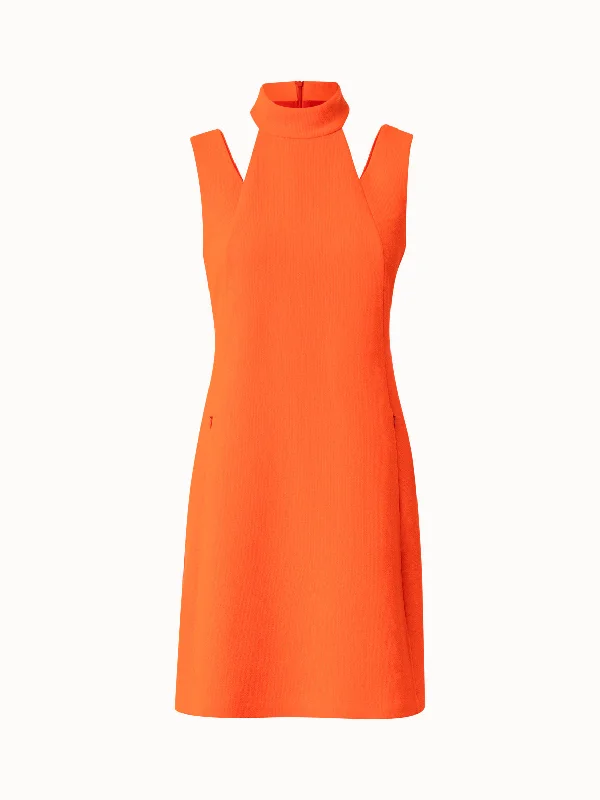 Referral Discount one-shoulder dressWool Crêpe Double-Face Dress