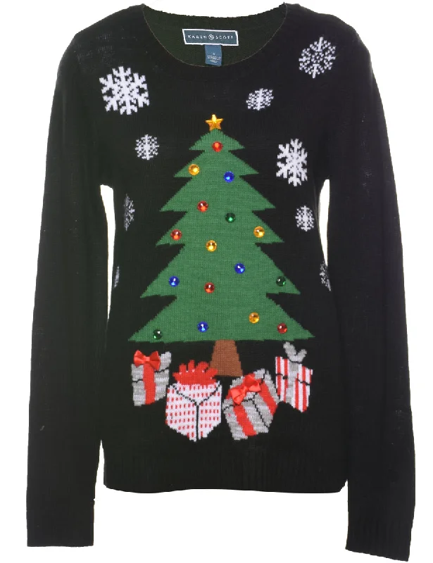 insulated jacketChristmas Tree Print Jumper - S