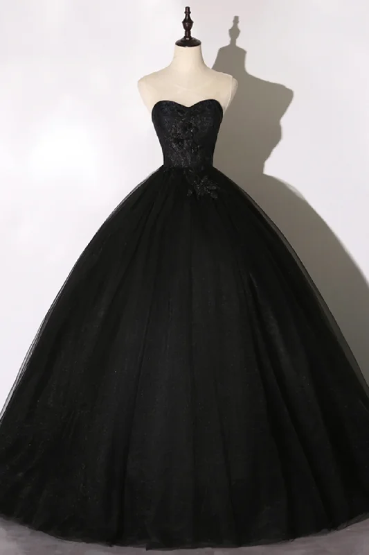 summer dressBlack lace long ball gown dress A line formal dress Y1295