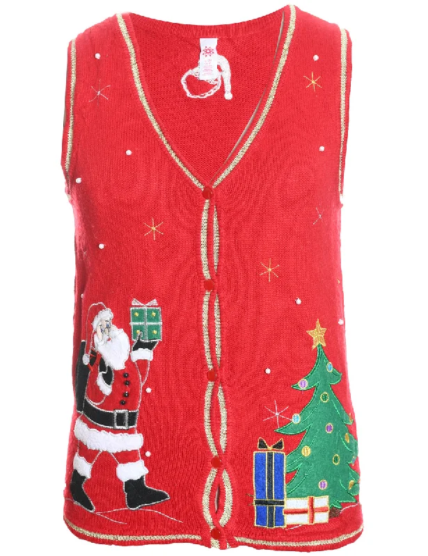 Unmissable Offer Santa Claus Christmas Sweater Vest - S