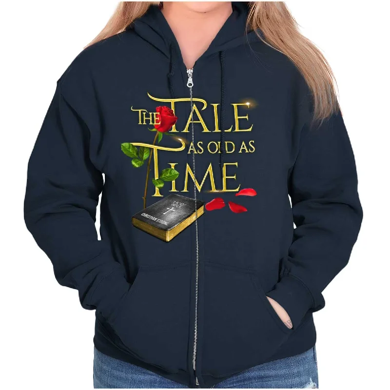 Great Deals oversized pullover hoodieTale Old as Time Zip Hoodie