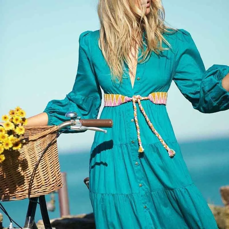 Hot Deal puff sleeve dressKittenAlarm - Sasha Button Down Maxi Dress