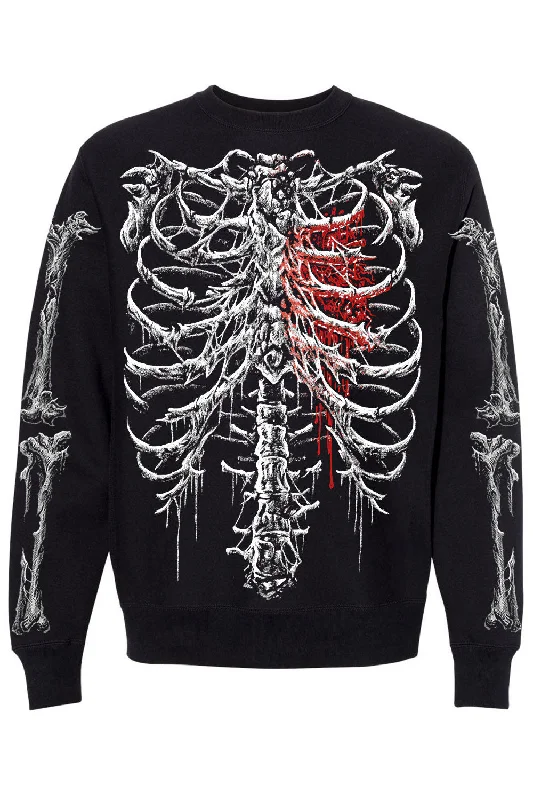 Deep Discounts Bleeding Heart Skeleton Sweatshirt