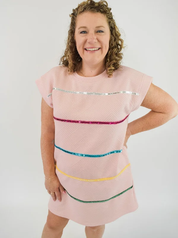 Big Savings A Better Future Striped Textured Dress