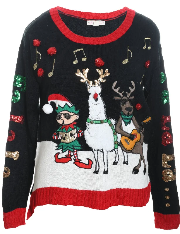 Bonus Savings Animal Design Christmas Jumper - L