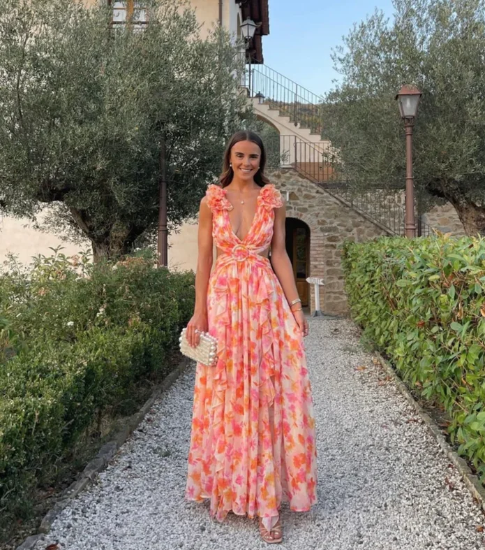 Act Fast v-neck dressDeep V Neck Backless A-Line Flower Elegant Party Dress, DP2423 Act Fast v-neck dressDeep V Neck Backless A-Line Flower Elegant Party Dress, DP2423