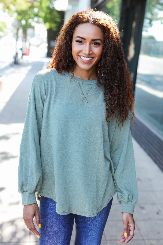 Savings Alert Sage French Terry Sweater