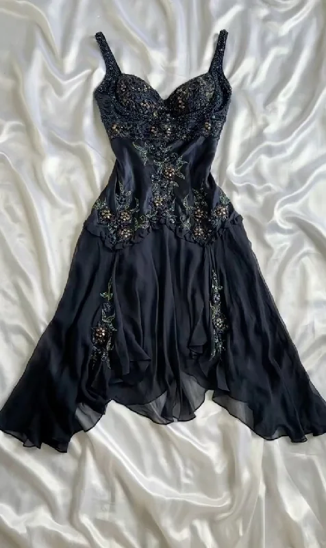 Online Specials casual knit dressDark Navy Straps Beading Vintage Evening Party Dress, DP2510