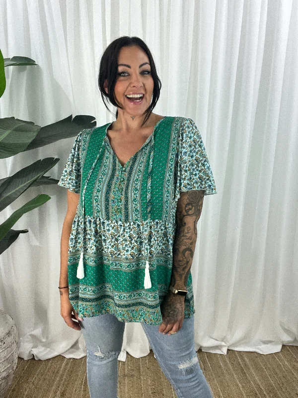 fitted dressRosie Top- Green (SALE)