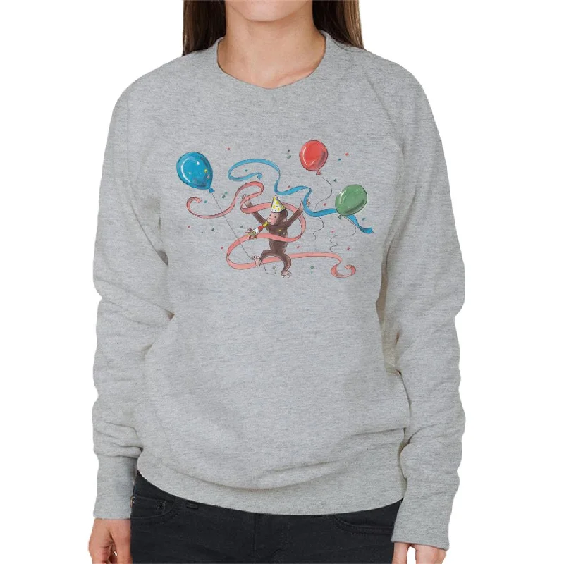 New Deals fashion sportswear hoodieCurious George Party Balloons Women's Sweatshirt