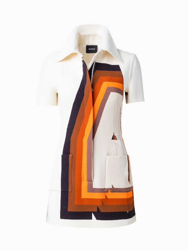 Price Meltdown chic wrap dressWool Double-Face Short Dress with Superimposed Letters Print Price Meltdown chic wrap dressWool Double-Face Short Dress with Superimposed Letters Print