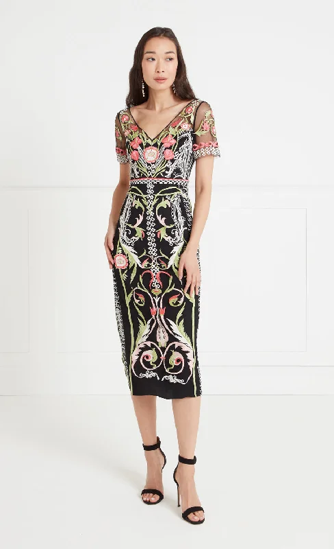 Referral Discount Alessia Midi Dress - Black