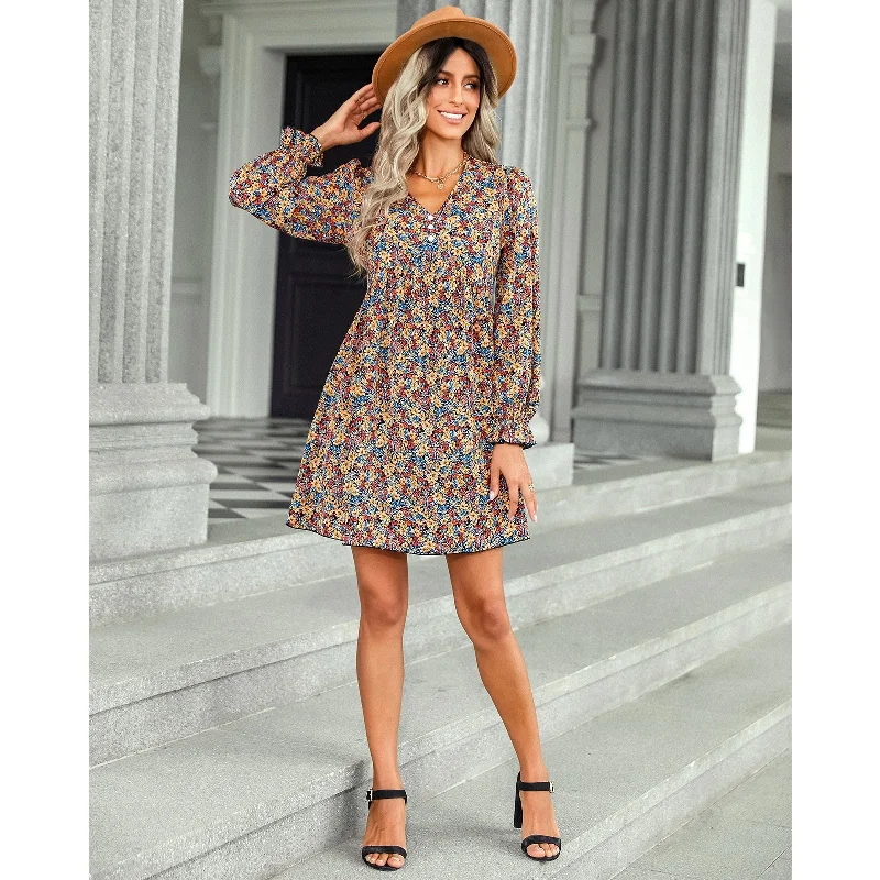 Price Cut vintage dressTompkins Floral Asymmetrical Ruffle Dress - FINAL SALE