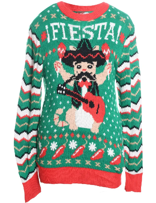 Daily Deals Festive Print Christmas Jumper - S