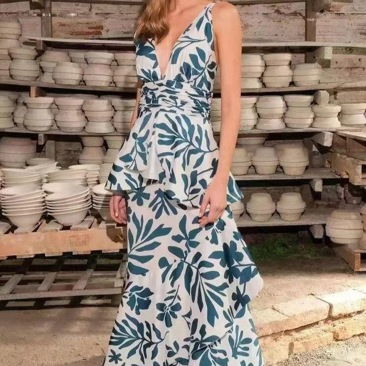 Flash Sale winter dressKittenAlarm - Wanda Deep V Layered Hem Maxi Dress