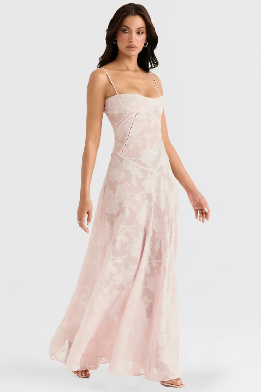 Crazy Savings Blush of Elegance Lace Maxi Dress