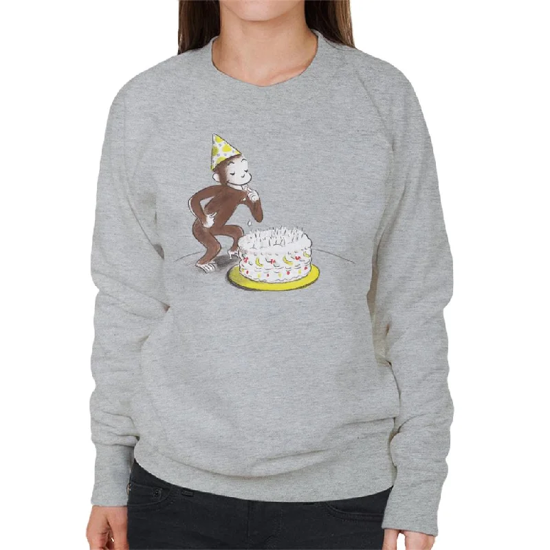 Mega Sale breathable workout hoodieCurious George Eating Birthday Cake Women's Sweatshirt