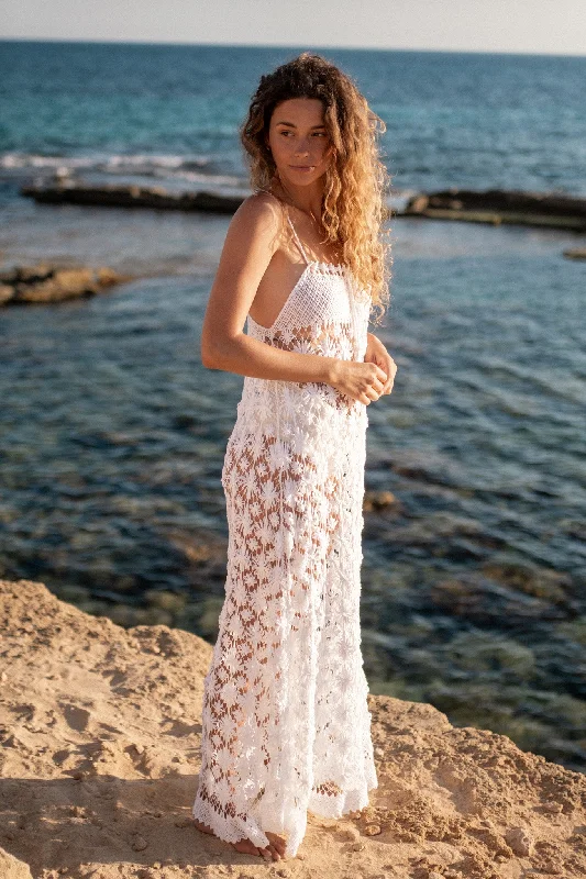 New Arrival Nelinha Handmade Filé Lace Maxi Dress