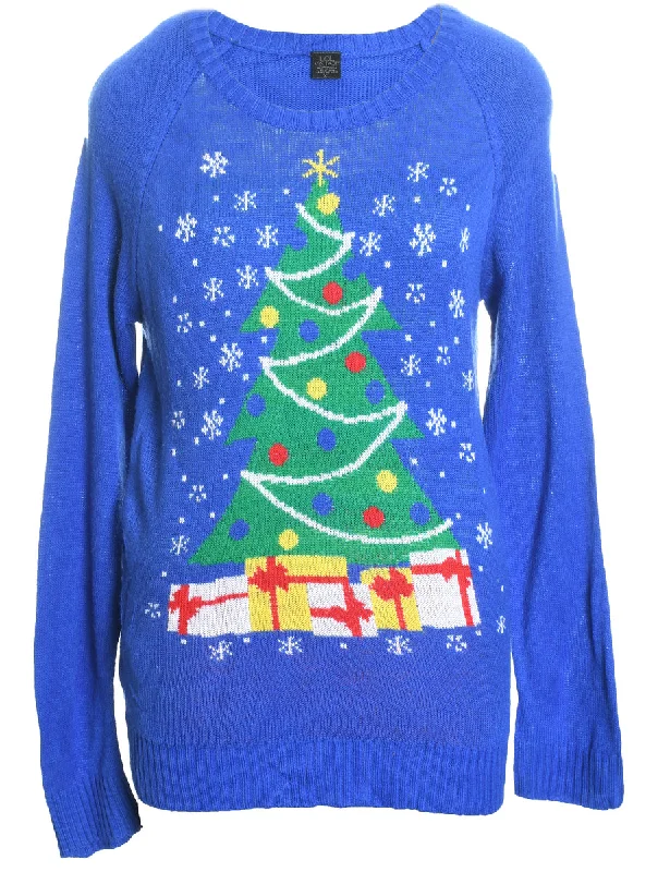 TIME-Limited Offer Blue Christmas Jumper - XL