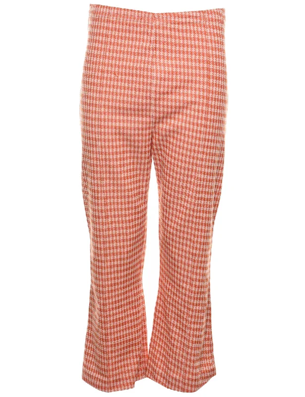 casual sports coatHoundstooth Design White & Orange 1970s Trousers - W27 L26