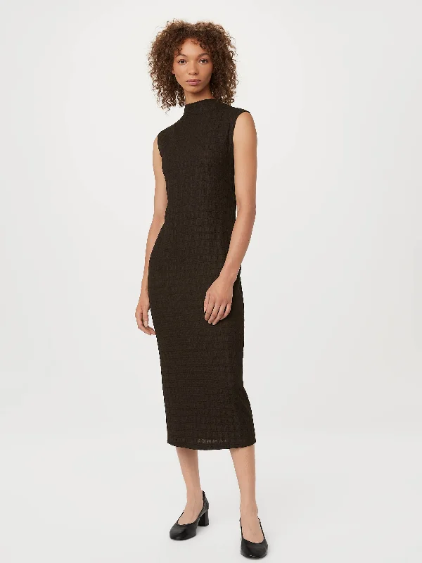 Big Discounts shift dressThe Textured Midi Dress in Dark Chocolate