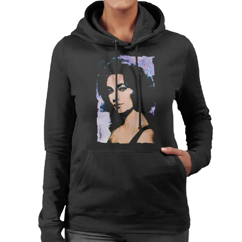 Reduced Prices cool activewear hoodieSidney Maurer Original Portrait Of Actress Elizabeth Taylor Women's Hooded Sweatshirt Reduced Prices cool activewear hoodieSidney Maurer Original Portrait Of Actress Elizabeth Taylor Women's Hooded Sweatshirt