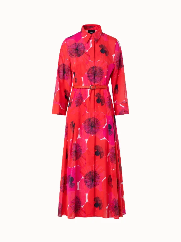 Exclusive Savings sophisticated dressCotton Midi Shirt Dress in Poppy Print