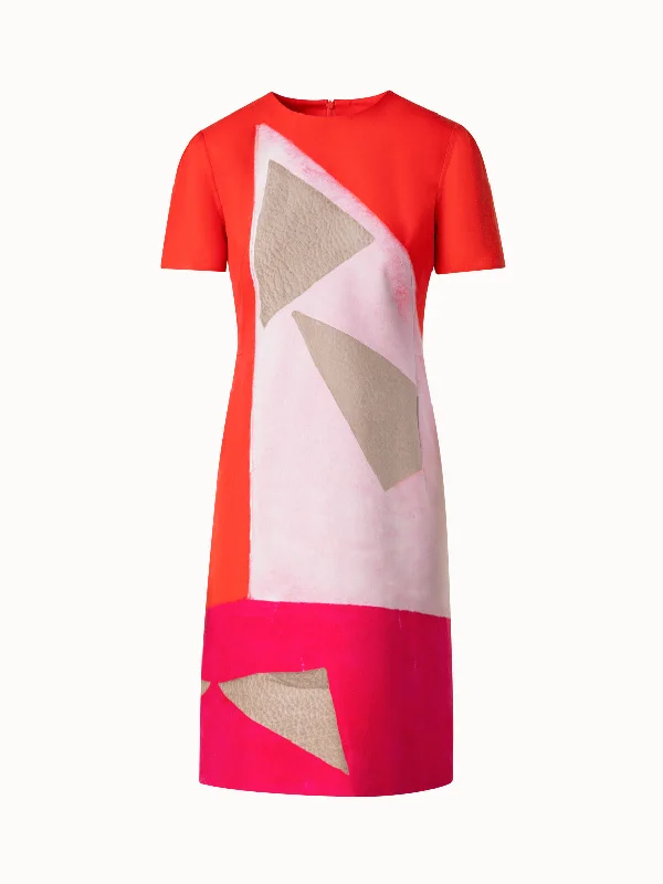 Clearance Items playful dressSheath Dress in Cotton Silk with Spectra Print
