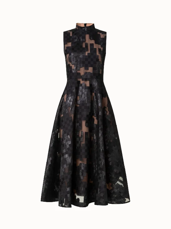 Super Sale off-shoulder dressSquare Jacquard Midi Dress