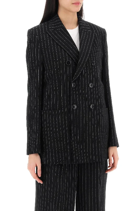 oversized trench coatAmi Alexandre Matiussi Double-Breasted Pinstripe