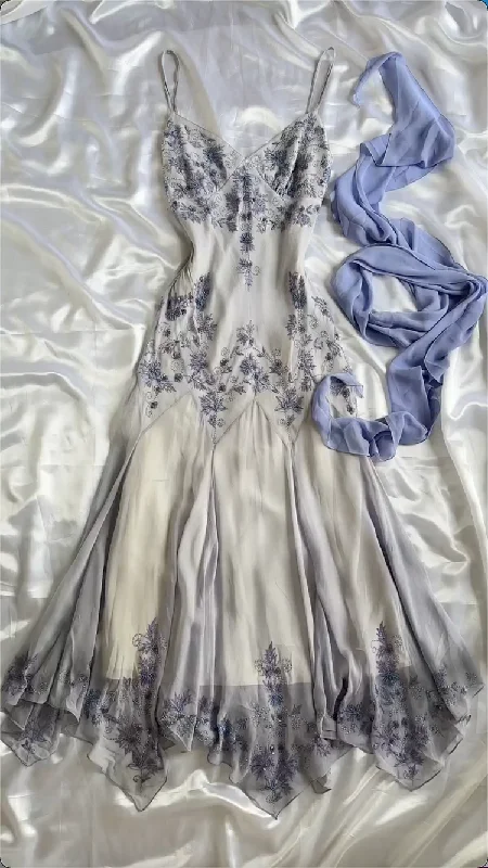 Sale Event bohemian dressElegant V Neck Beading Appliques Vintage Long Party Dress, DP2501