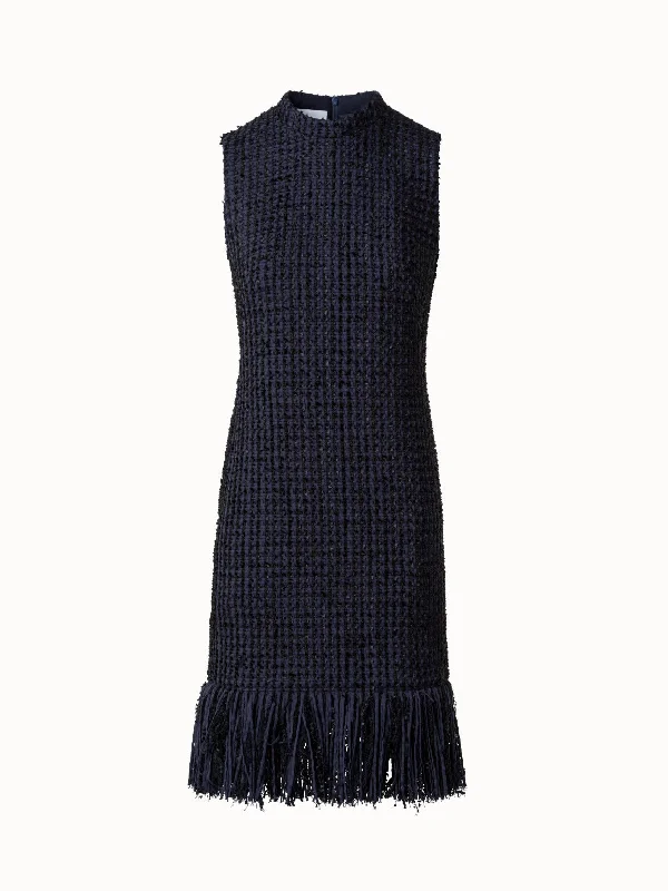 Big Discounts comfy dressTweed Sheath Dress with Fringes