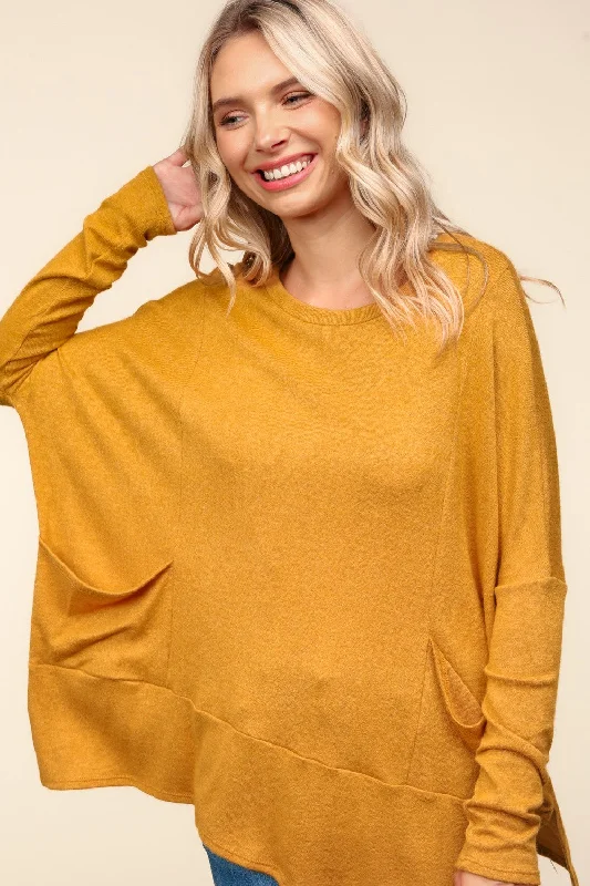 classic zip-up coatBUTTERSCOTCH DOLMAN LONG SLEEVE OVERSIZED SWEATER KNIT TOP