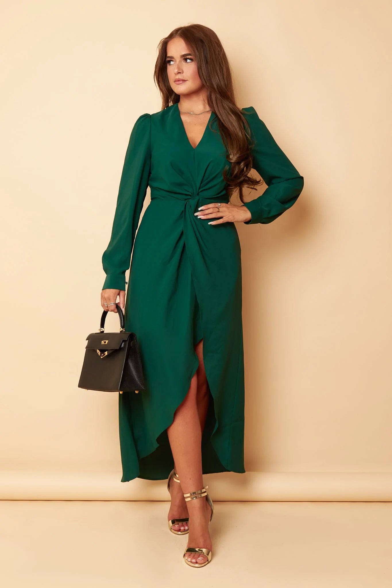 Don't Wait mini dressJackie Emerald Green Twist Detail Midaxi Dress