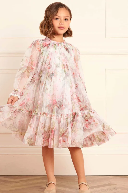 Act Fast Paradise Garden Long Sleeve Kids Dress