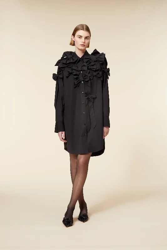 Steals and Deals BOW BOUQUET POPLIN SHIRT DRESS