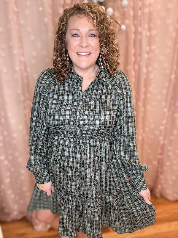 Special Discount Share The Story Plaid Dress