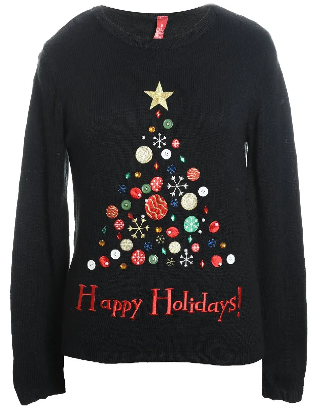 Grand Opening Sale Black Christmas Jumper - M