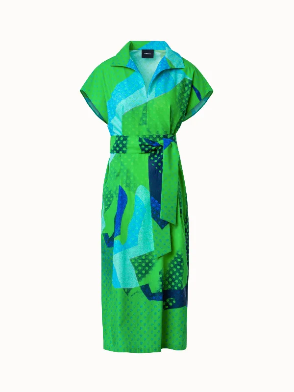 Final Sale lace dressCotton Shirt Dress with Superimposition Print