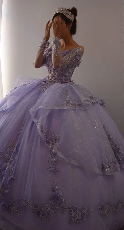 velvet dressGlitter Purple Princess Dress,Quinceanera Dress, Sweet 16 Dress Y787