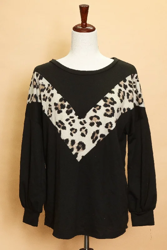 Customer Appreciation Sale Back Animal Color Block Sweater