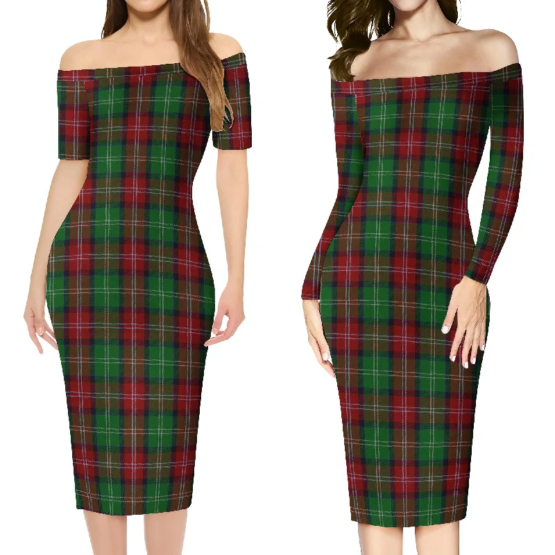 Special Savings Sawyer Tartan Off Shoulder Lady Dress