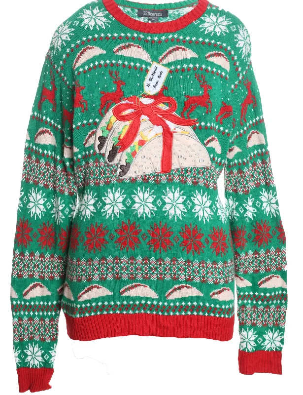 Clearance Items Green Christmas Jumper - M