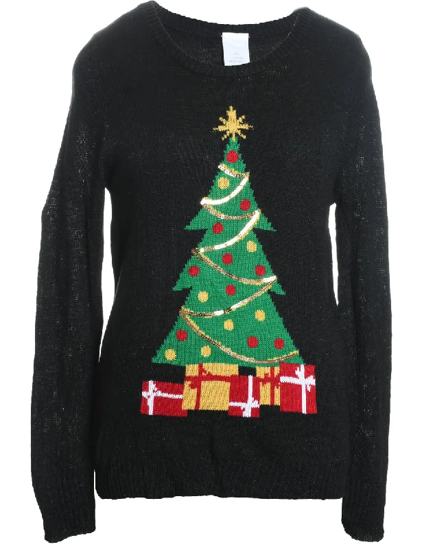 Special Promotion Black Christmas Jumper - L