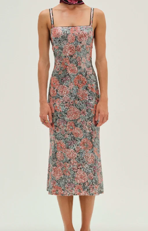 Massive Deals elegant maxi dressLadonna Floral Sequin Midi Dress by For Love and Lemons