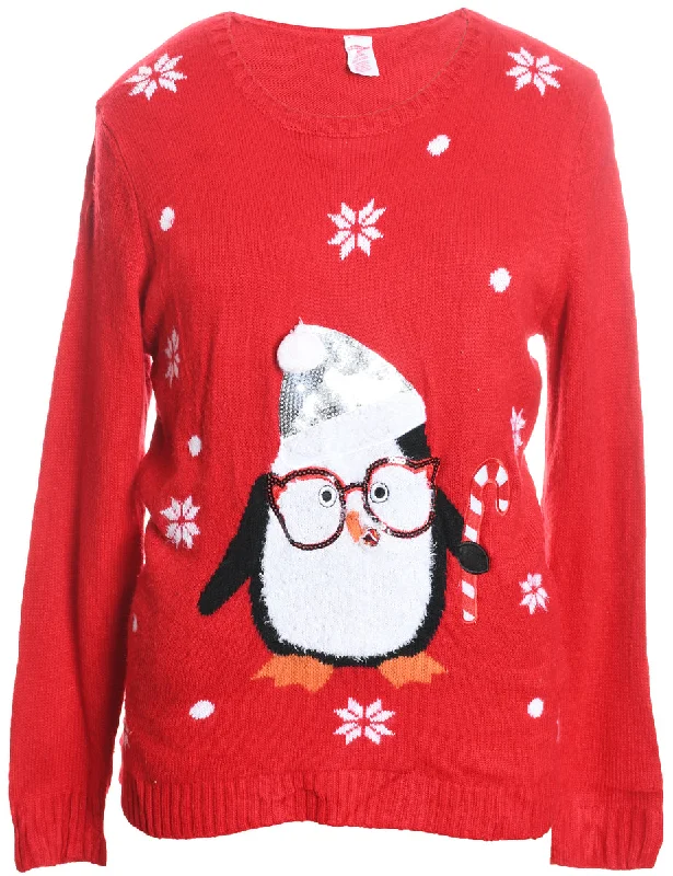 Anniversary Sale Penquin Christmas Jumper - L