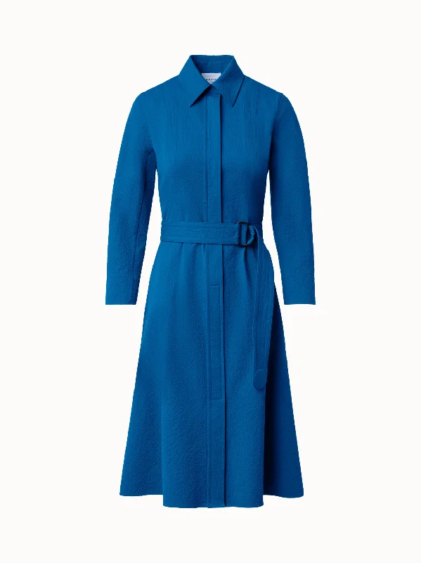 Huge Savings off-the-shoulder dressCotton Seersucker Bell Shaped Shirt Dress